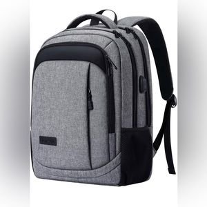 Grey and black anti-theft waterproof backpack